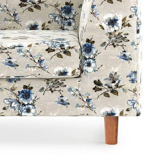 Rubik Luxe 2 Seater Fabric Sofa in Adrian Velvet Colour