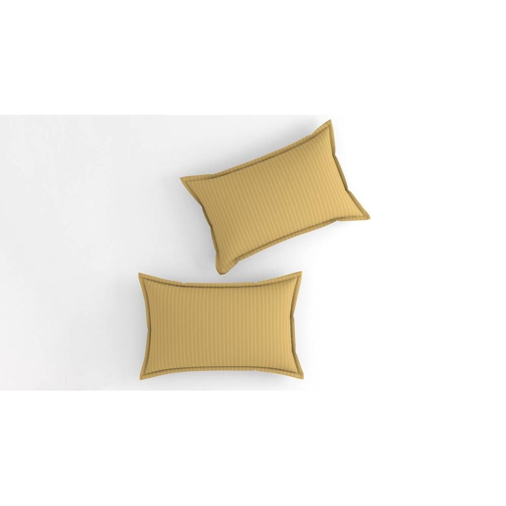 Lucas Gold Solid 210 TC Cotton King Size Bedsheet with 2 Pillow Covers