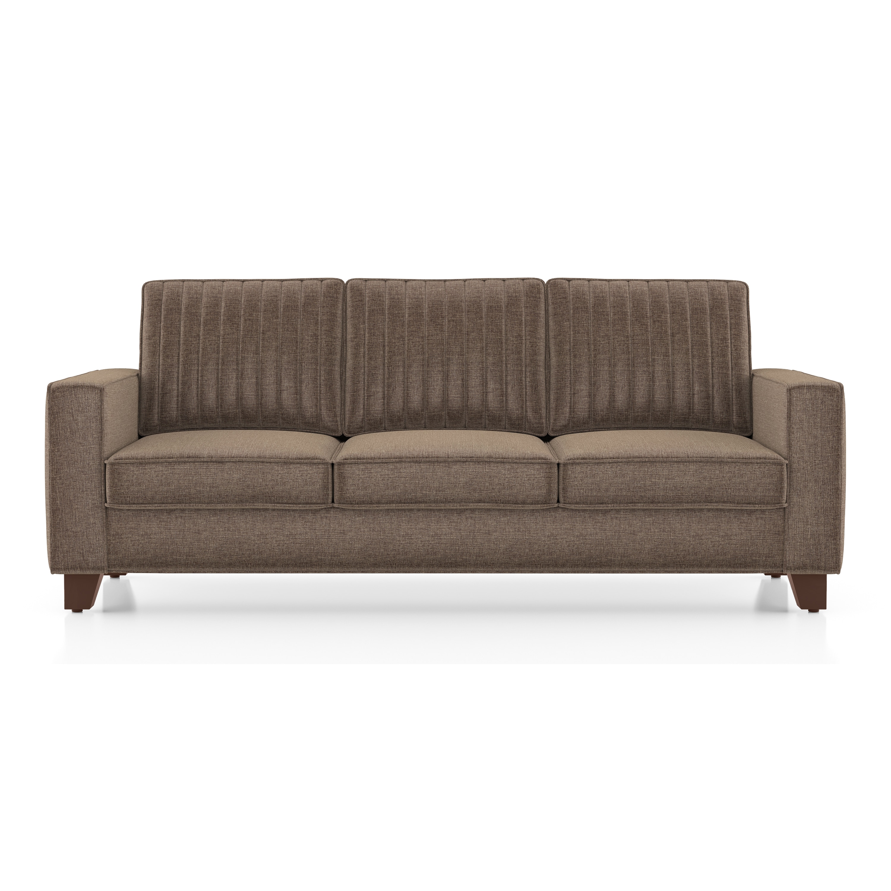 Apollo Neo 3 Seater Fabric Sofa in Mocha Brown Colour (Back Height : Regular, Cushion Type : Soft)