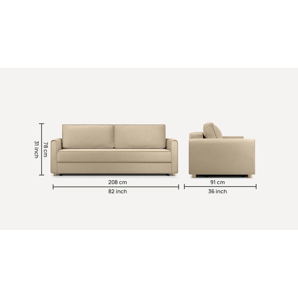 Flycon 3 Pull Out Sofa Cum Bed In Cream Colour