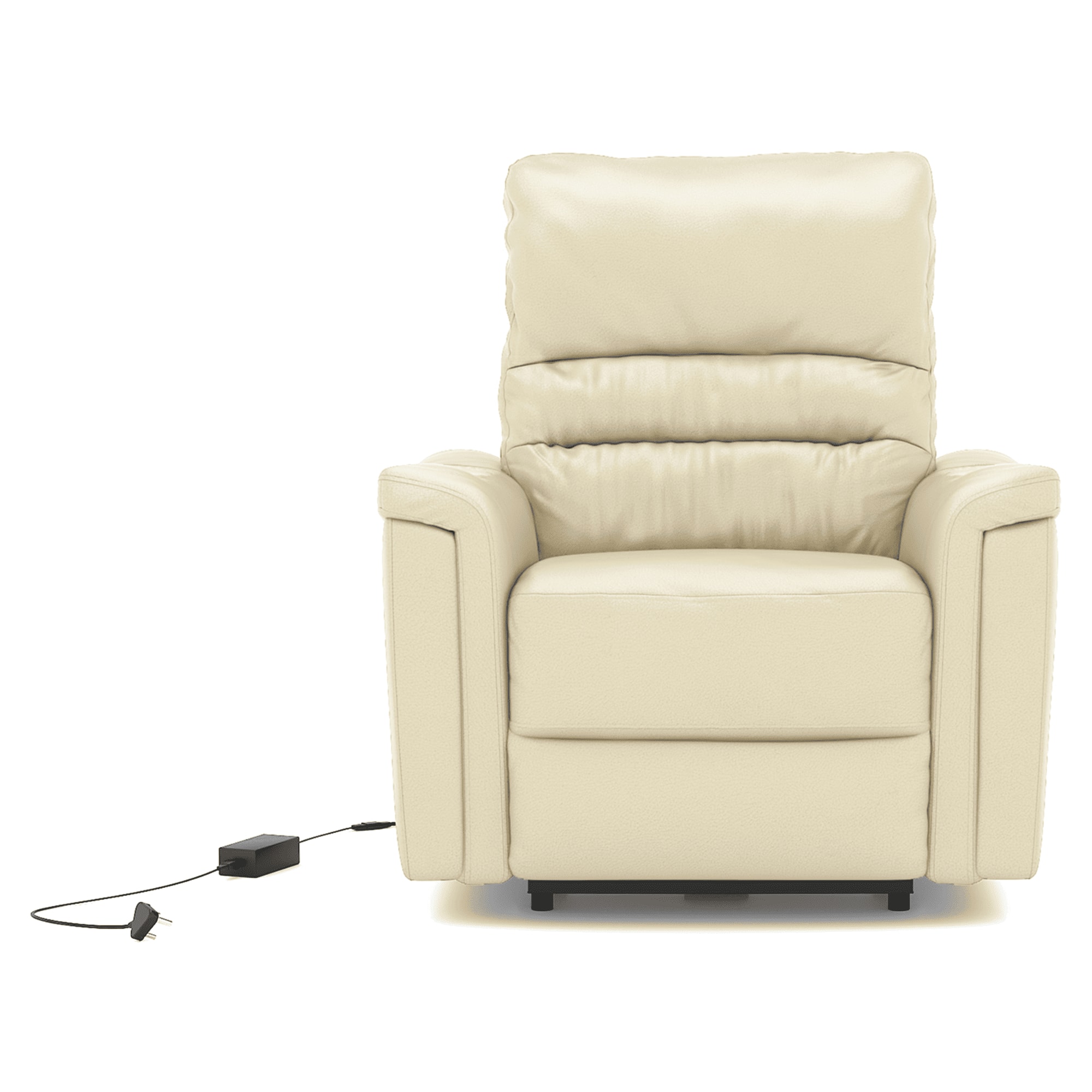 Marlowe Single Seater Motorised Recliner in Ancient Ivory Cream Leatherette Colour