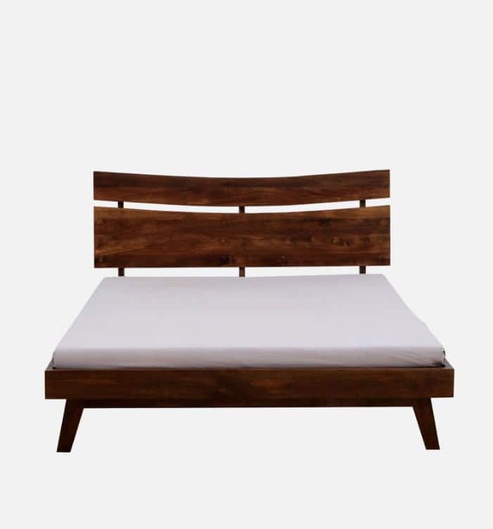 Asher Solid Wood King Size Non Storage Bed In Provincial Teak Finish