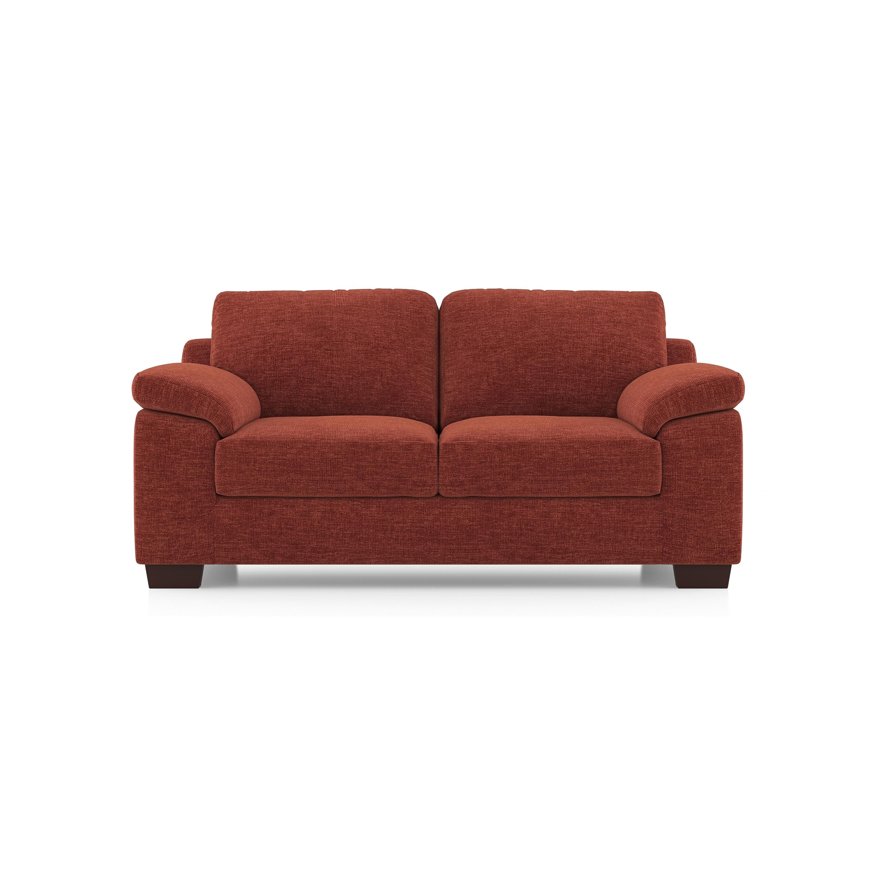 Esquel Essential 2 Seater Fabric Sofa In Dark Coral