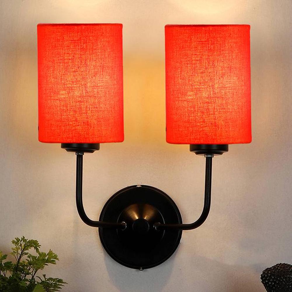 Cormac Dual Orange cotton Wall mounted Lamp Iron Base(KV36)