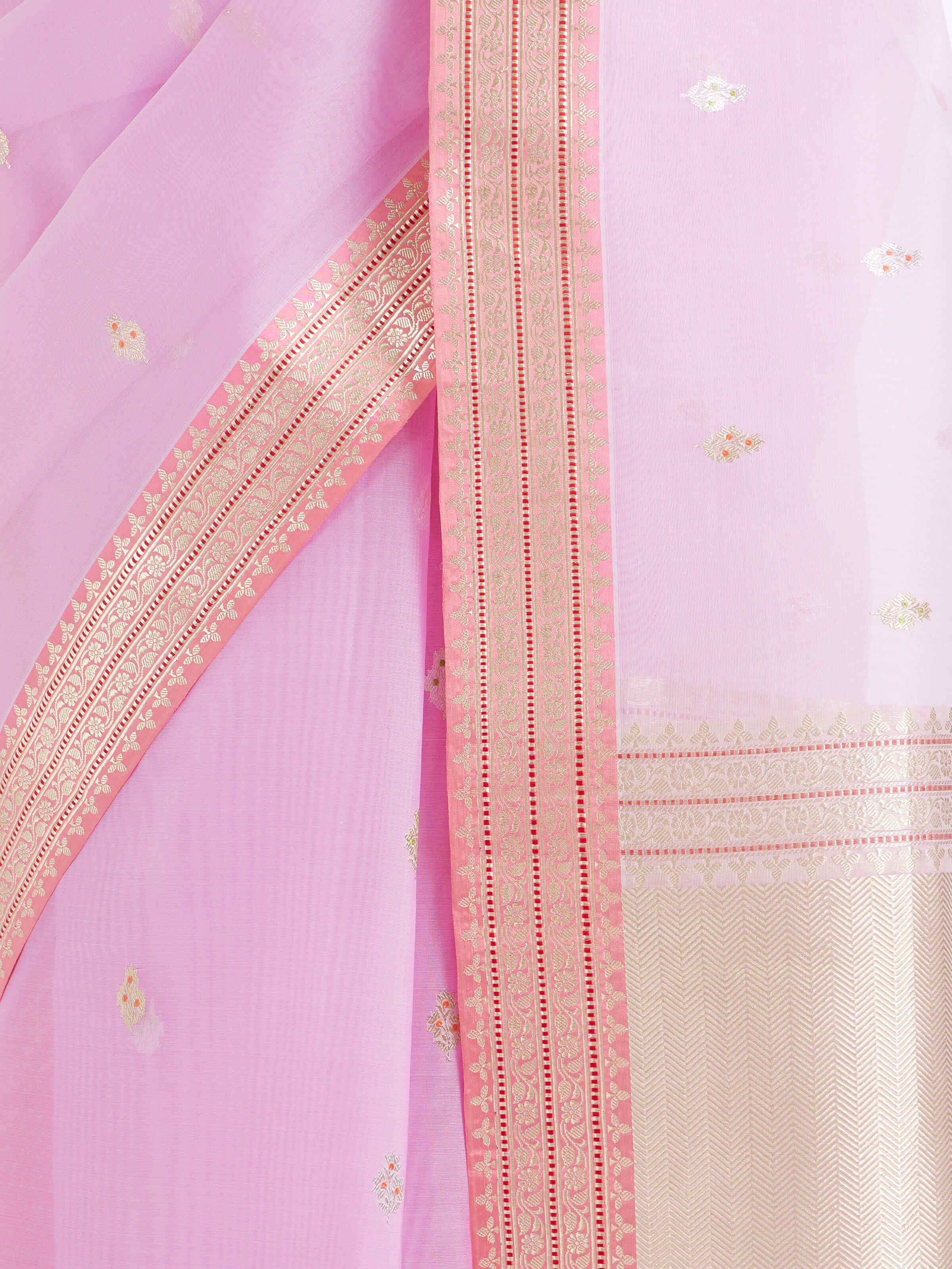 Pink Banarasi Kadhwa Silk Saree