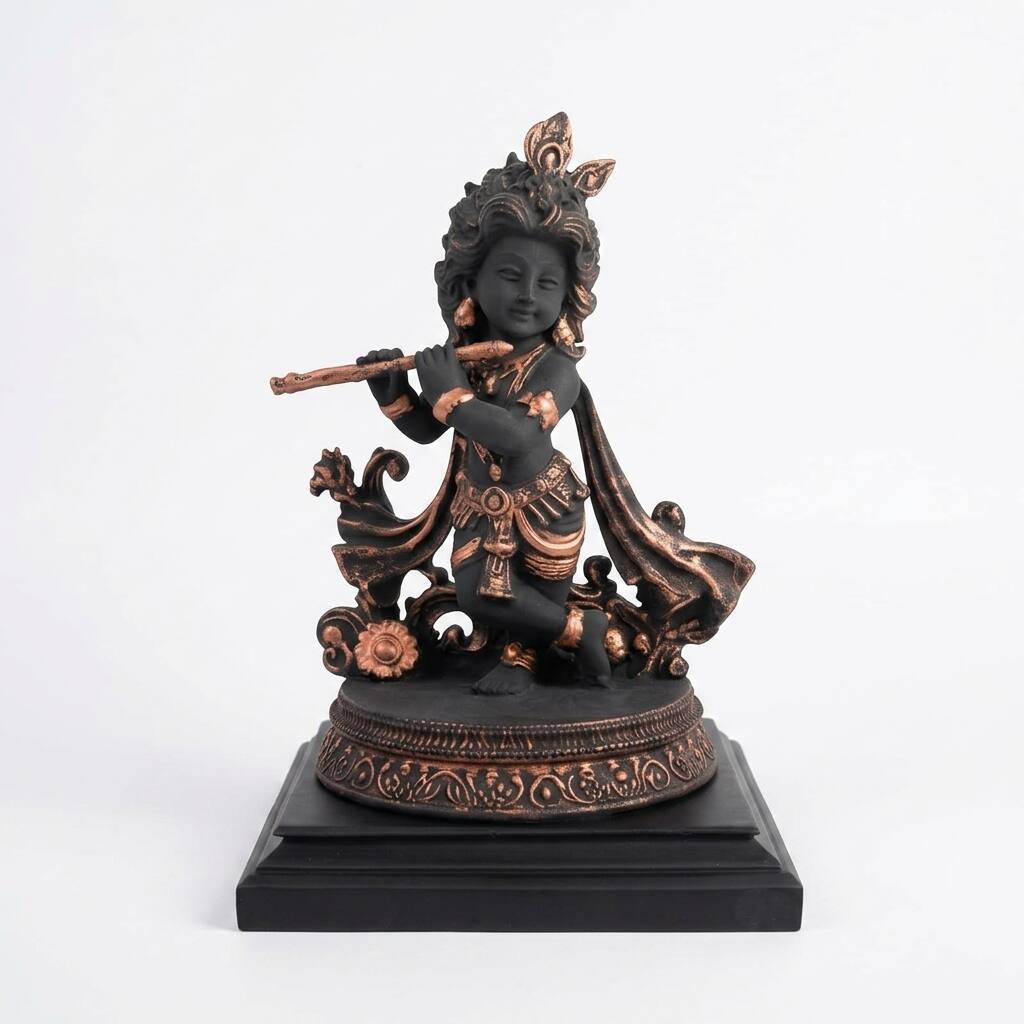 Devotional Divine Bal Gopal Statue in Black Colour - Vedas