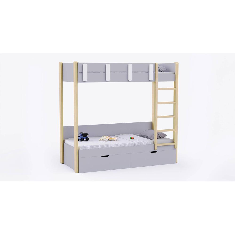 Pine Tree Bunk Bed with Drawer Storage