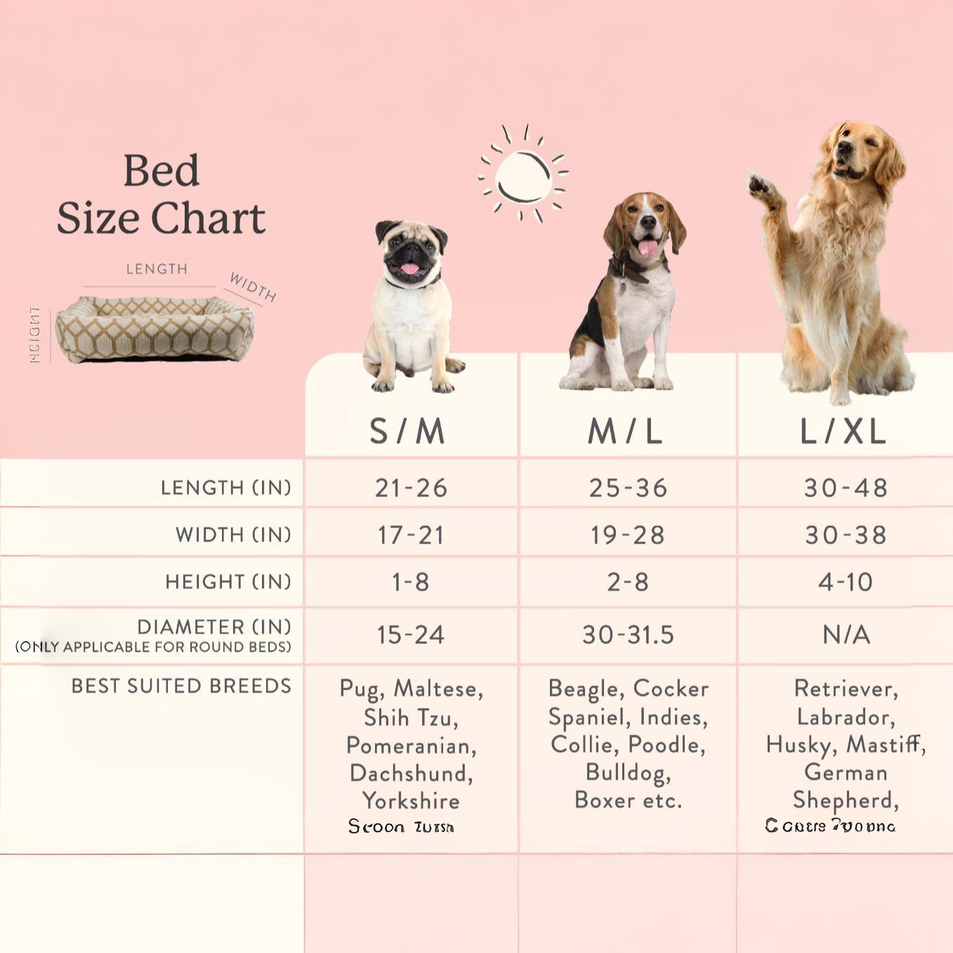 Chic Printed Cotton Pets Bed in Orange Colour