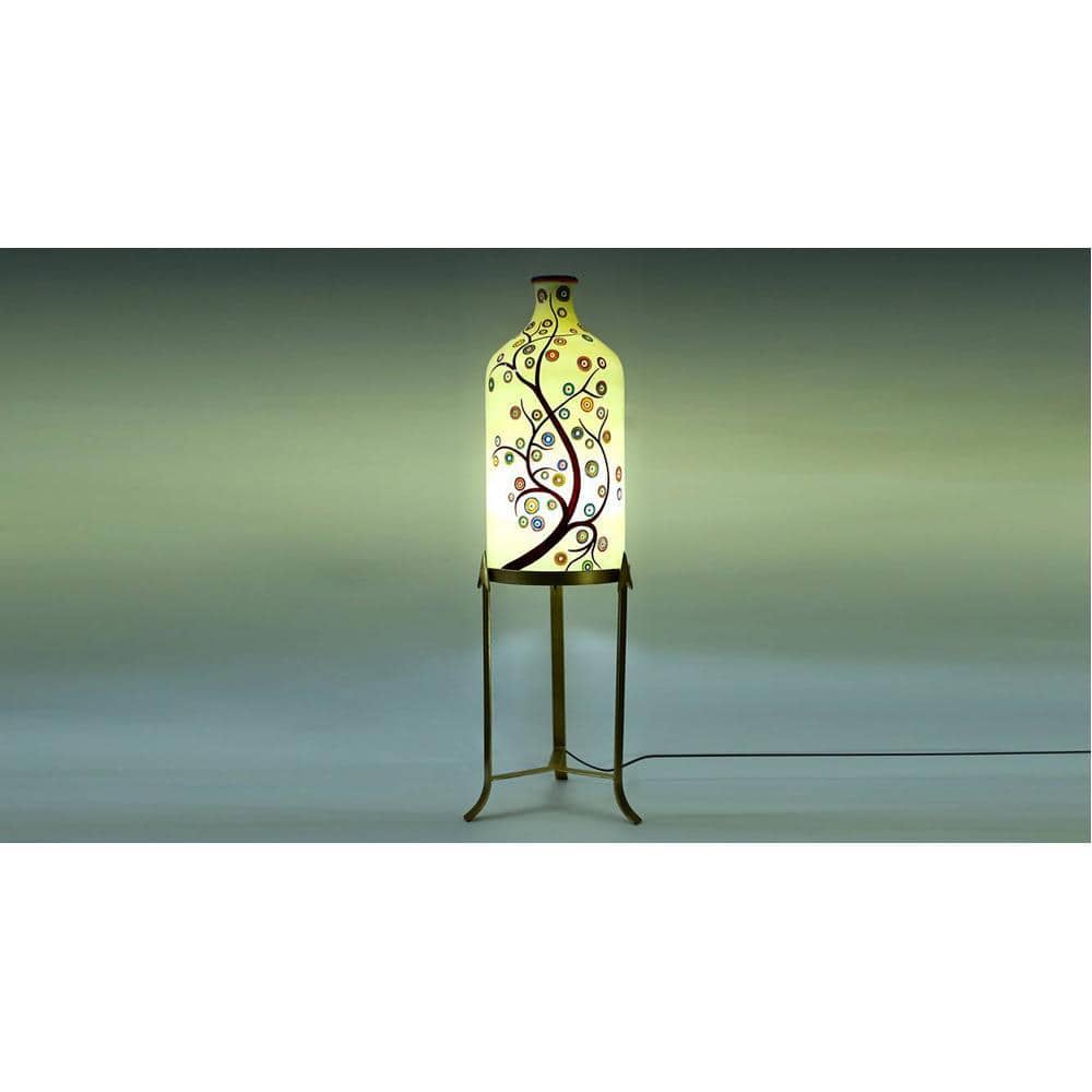 Nellie White Glass Shade Floor Lamp With White Metal Base