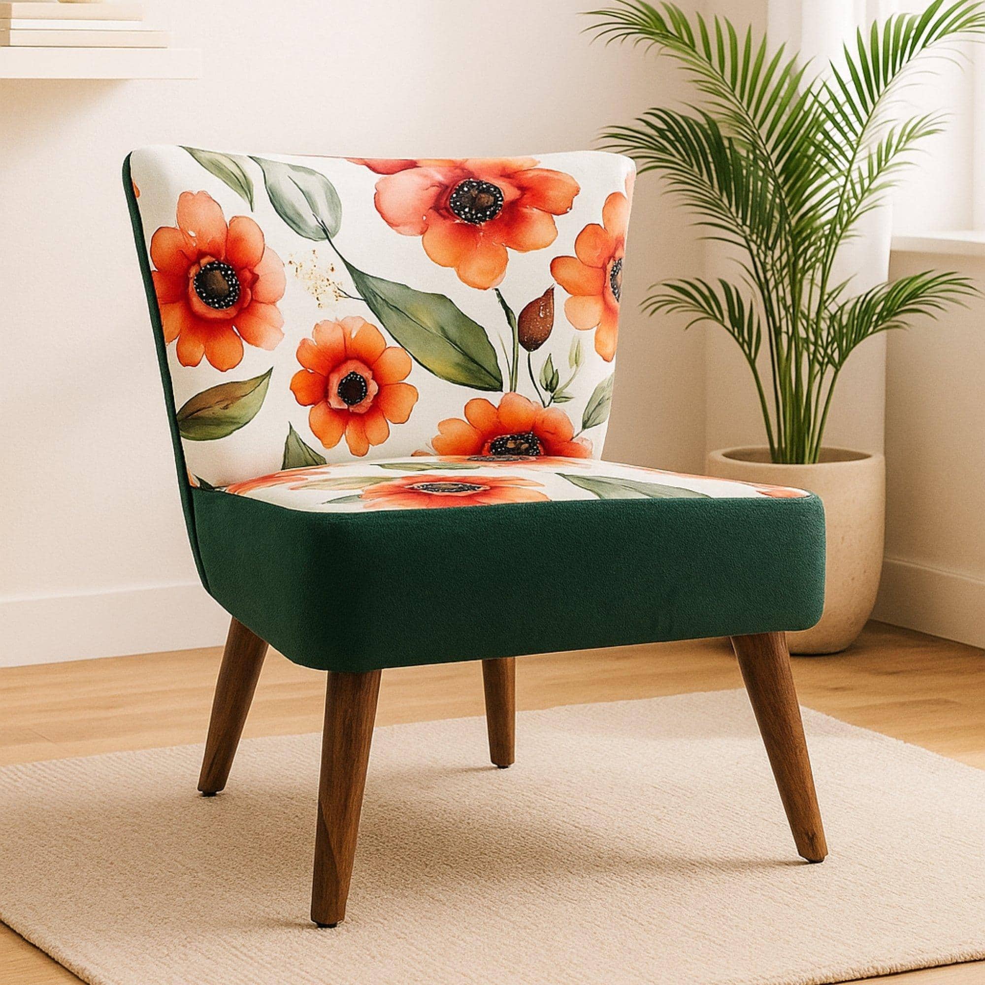 Rowan Accent Chair with Flower Print