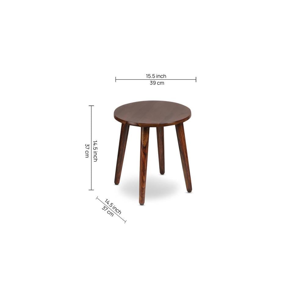 Evangeline Solid Wood  Ottomon in  Blue Colour