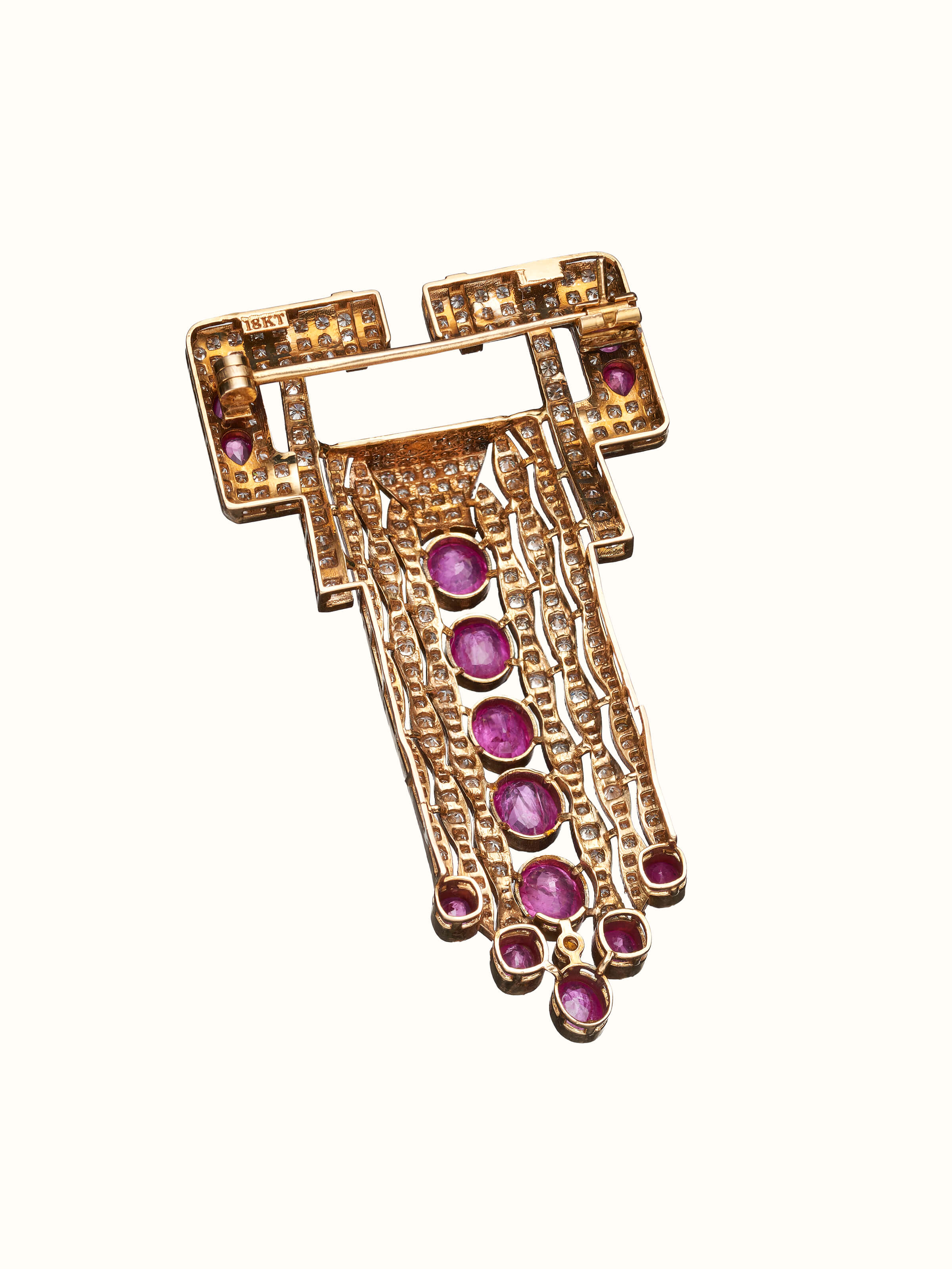 Dank Polki 18 Karat Gold Brooch Pin
