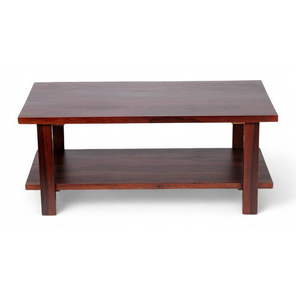 Aroda Sheesham Wood Coffee Table In Walnut Finish