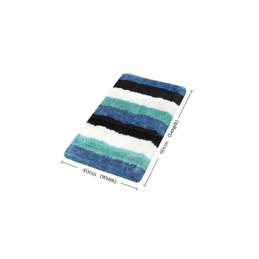 Brooklynn Blue Solid Natural Fiber 24x16 inches Anti-Skid Bath Mat