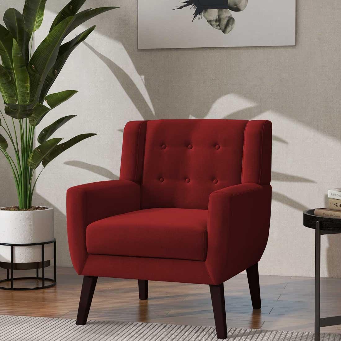 Derel Accent Chair in Maroon Colour