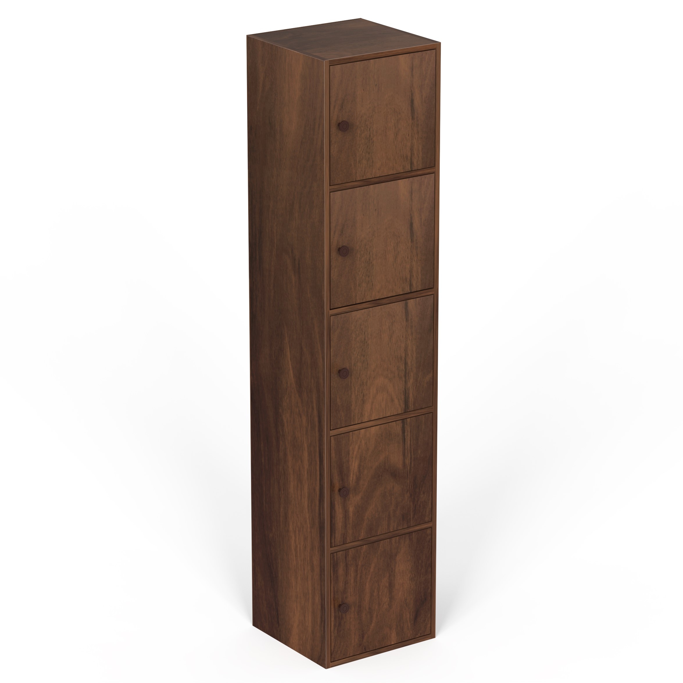 BLUEWUD Calcio 5-Tier Storage Unit Filing Cabinet Rack Organizer Wardrobe Almirah Cupboard for Clothes with Closed Shelves for Bedroom Kitchen Living Room Home, DIY(Brown Maple) (37 x 36 x 169)