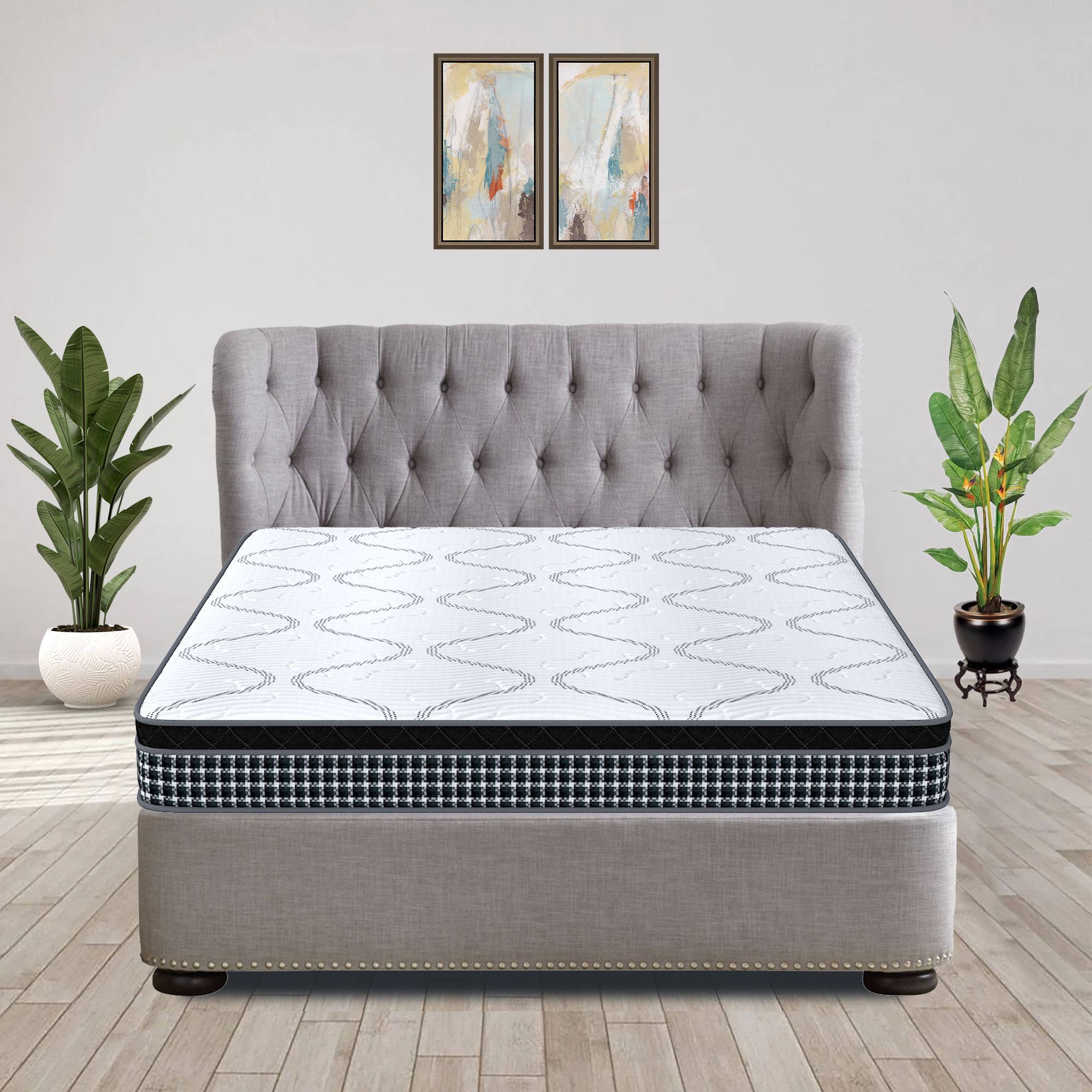 Relax Pillow Top With ISPT Technology 8 Inch Queen Size Hybrid Memory Foam and Pocket Spring Mattress (72X66 Inches), No Partner Disturbance, SoftRelax Comfort, with PU Foam - Coirfit