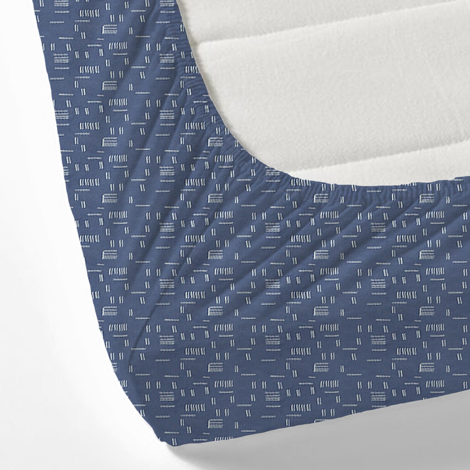 Blue Abstract 180 TC Fitted 1 King  Bedsheet with 2 Pillow Covers