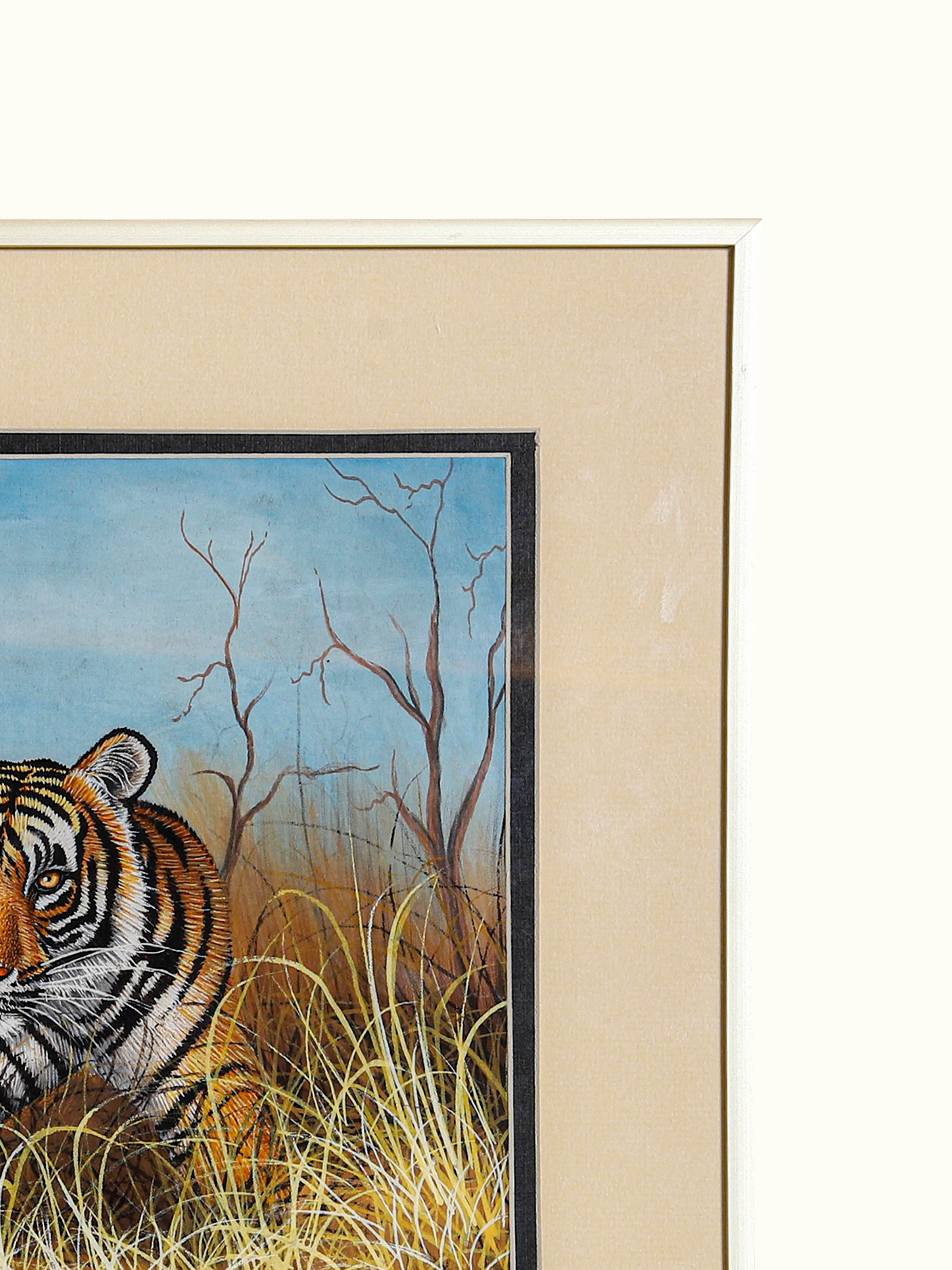 Tiger in Bush Miniature Painting