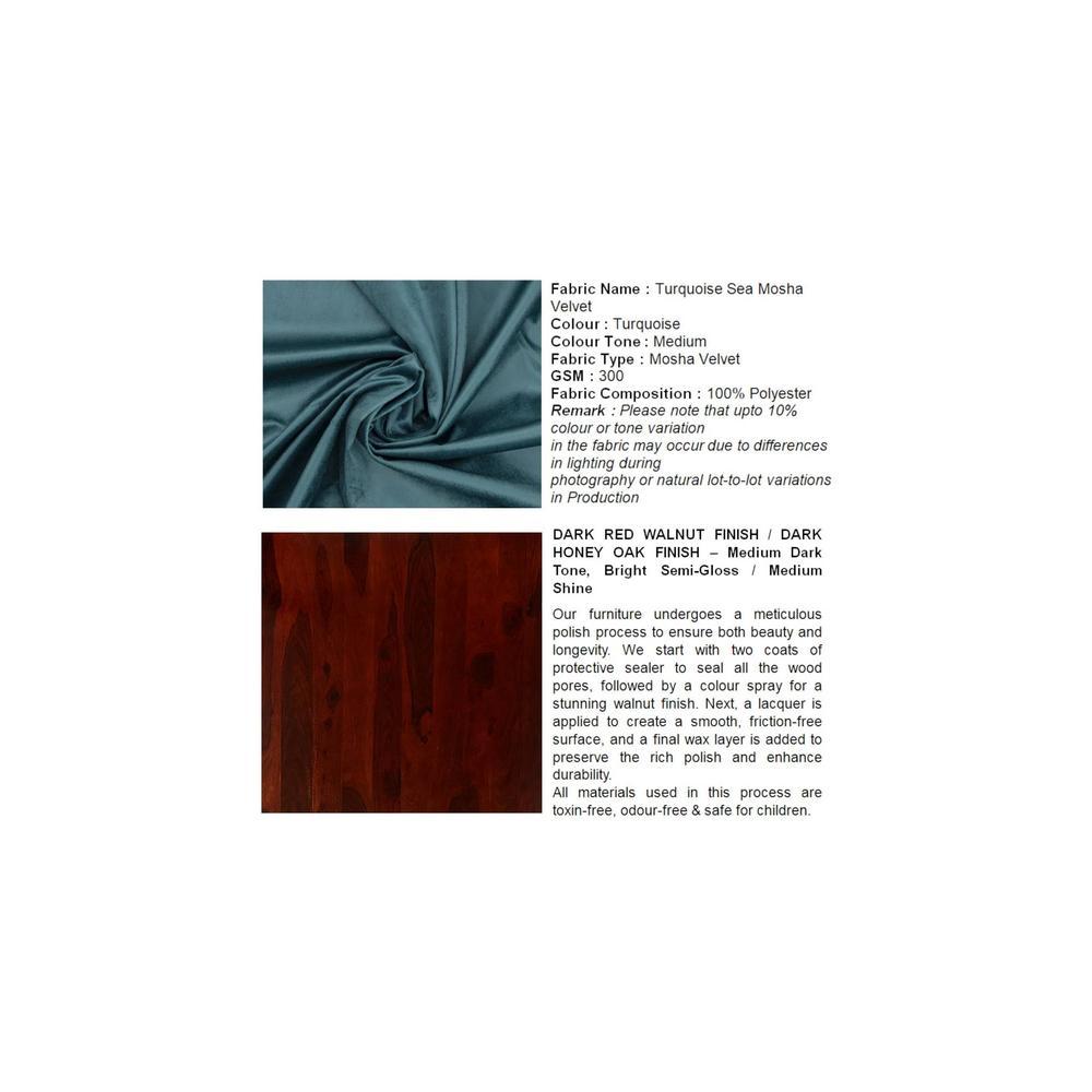 Arista Sheesham Wood Accent  Chair in Turquoise colour