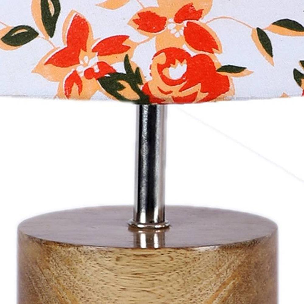 Charlotte Multicolour Natural Fiber Shade Table Lamp with Natural Wooden Base