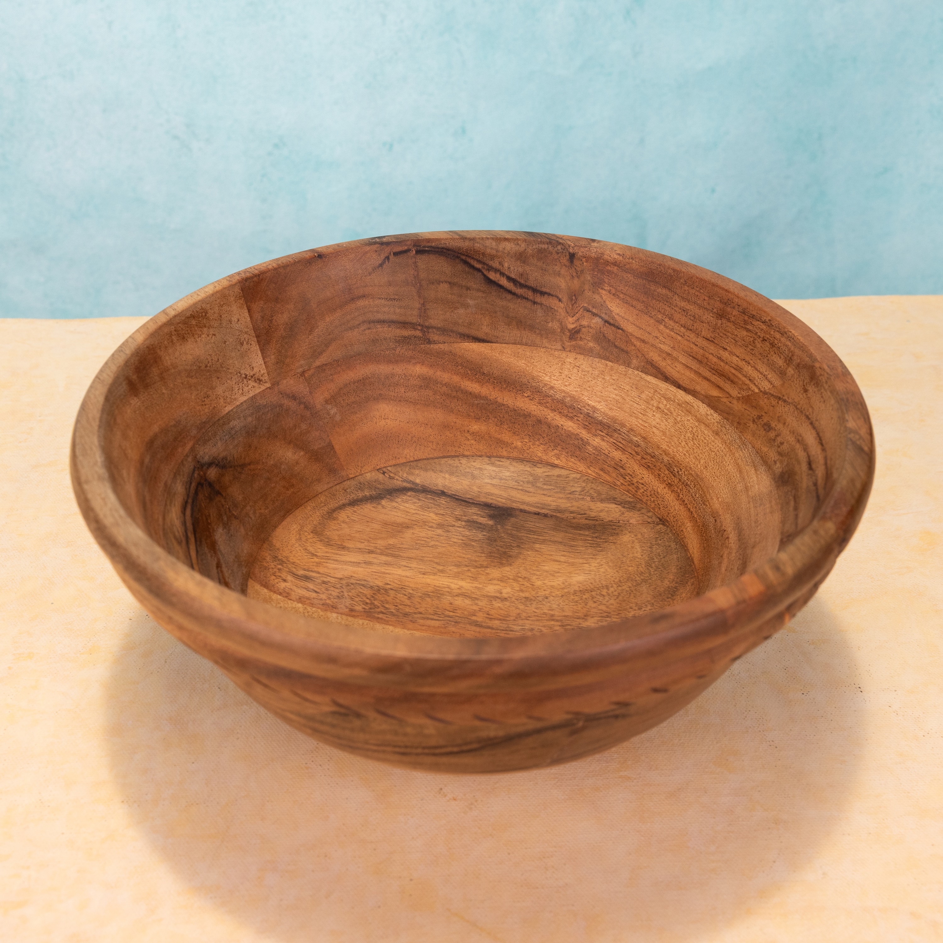Ireka Home Annapurna Acacia Wood Bowl Small – Serving Bowl - Ireka Homes