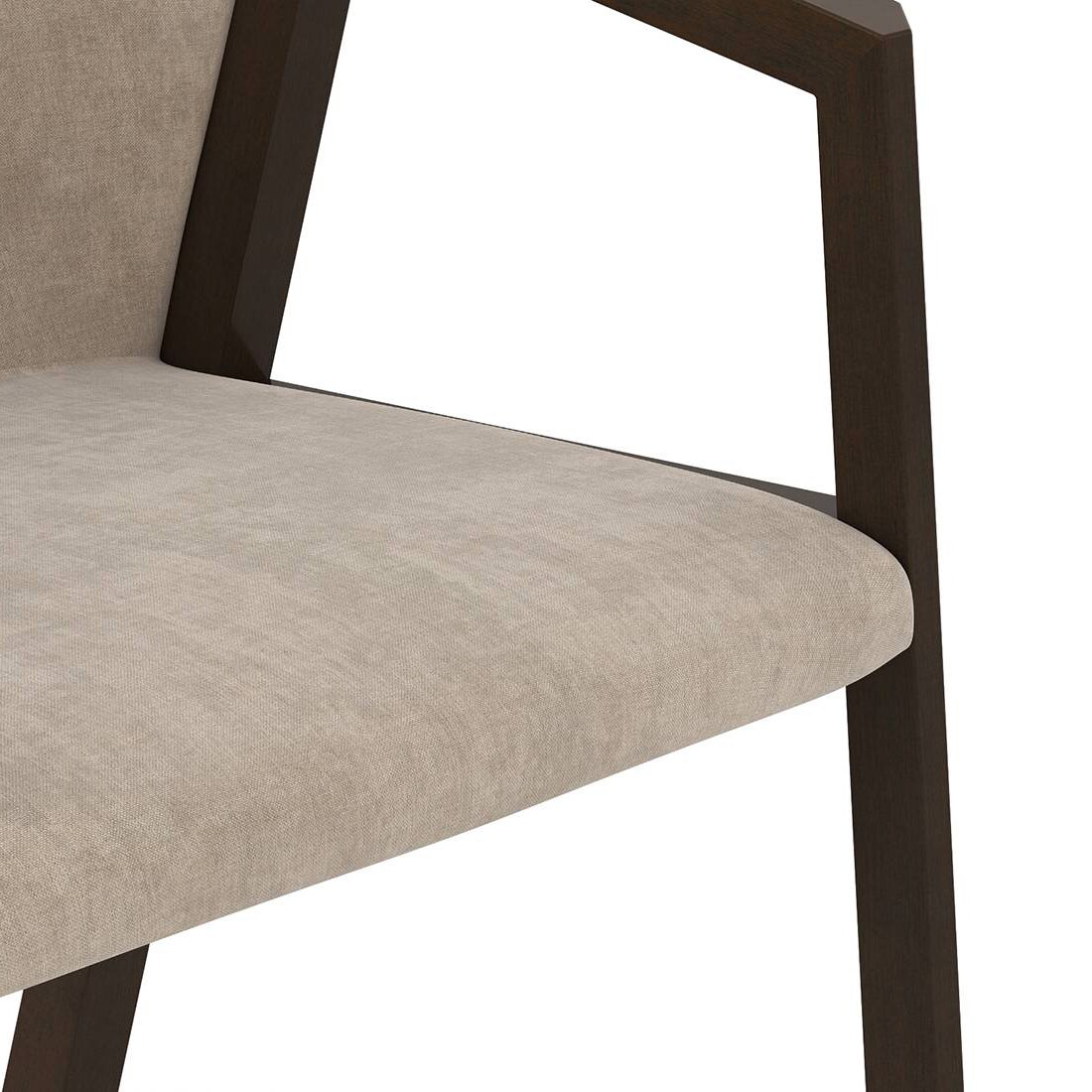 Dorothy Fabric Accent Chair In Beige Colour