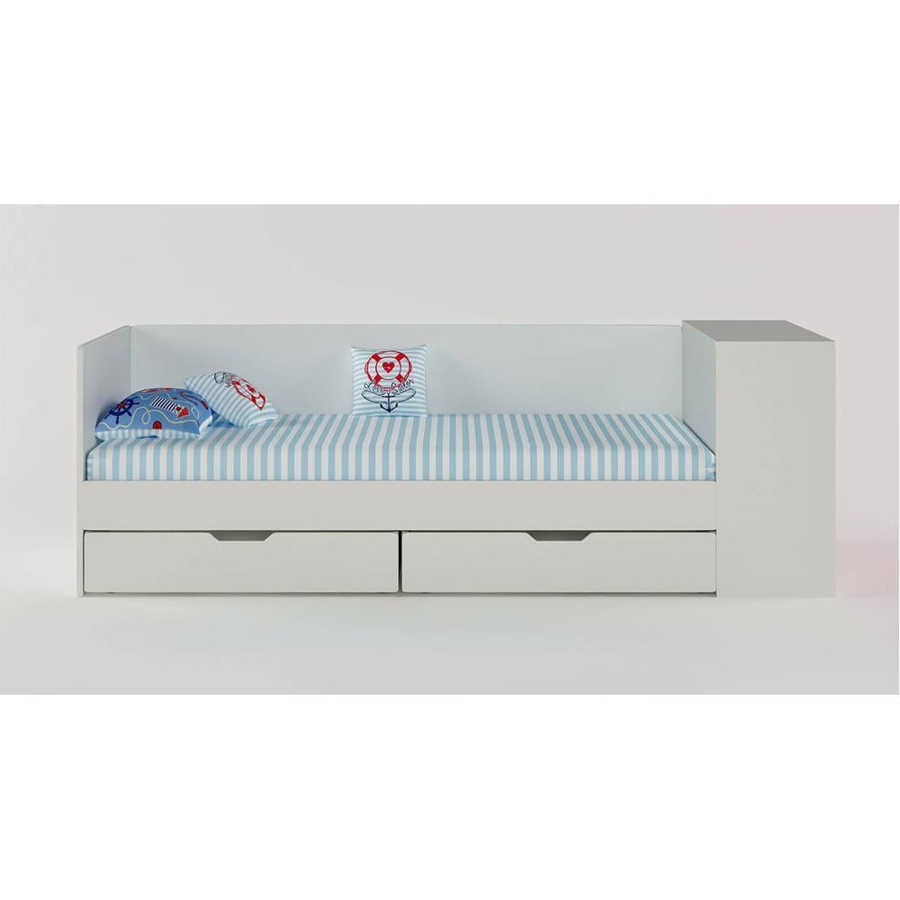 Corner Office Engineered Wood Drawer Storage Bed in Caribe Colour