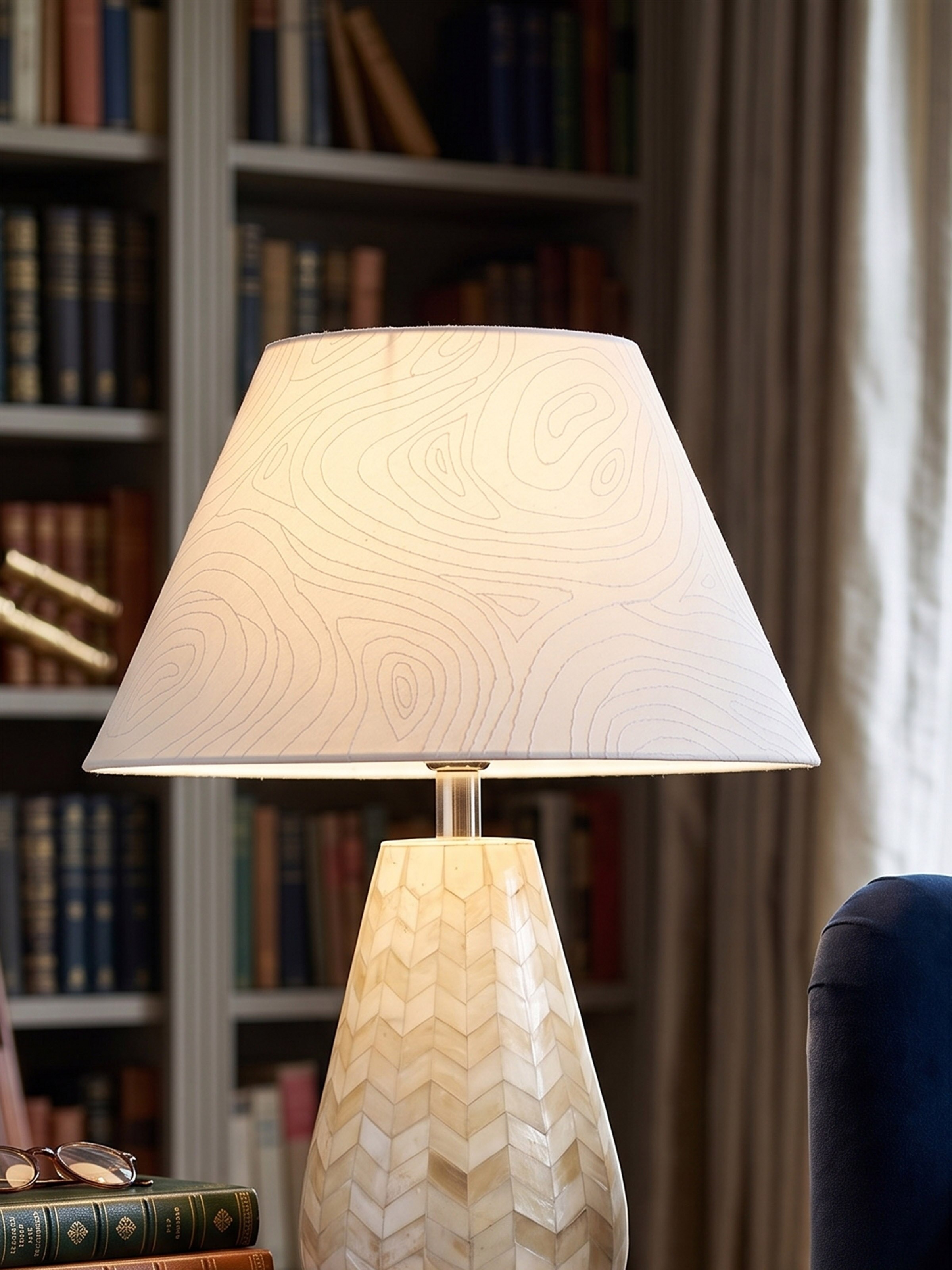 Sujani Embroidered Simple Cotton Lampshade White Color