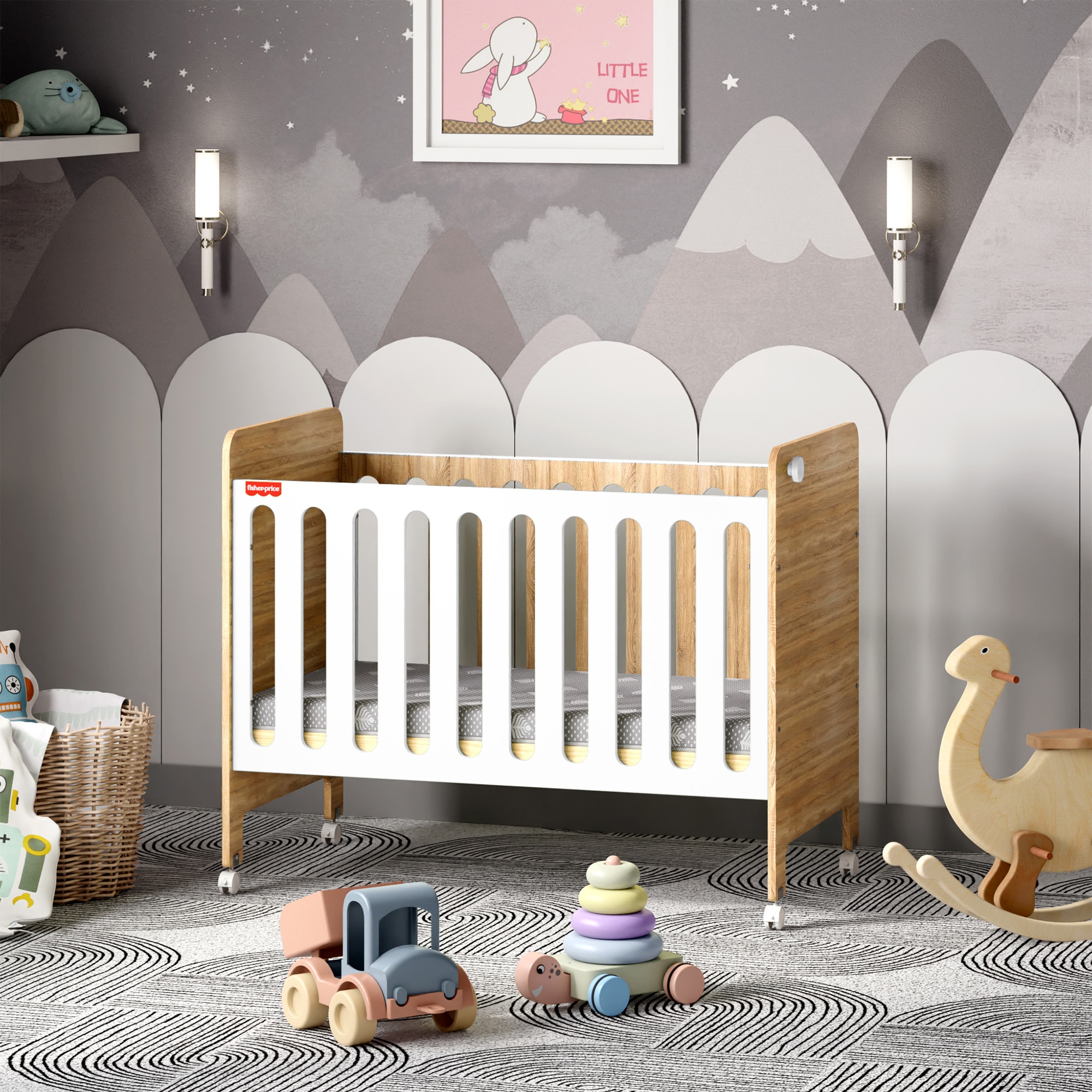 Romania Baby Crib with Mattress - Alex Daisy