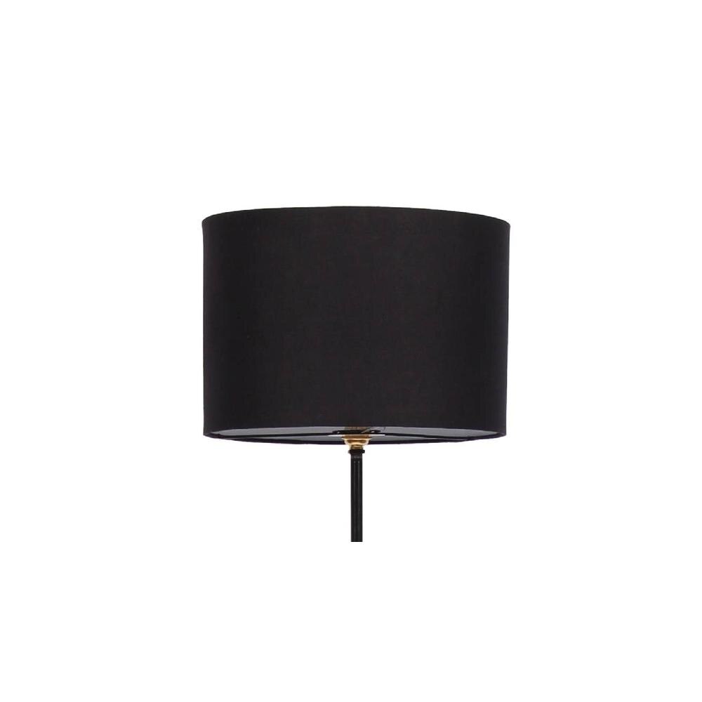 Arlo Black Fabric Floor Lamp with Black Iron Base