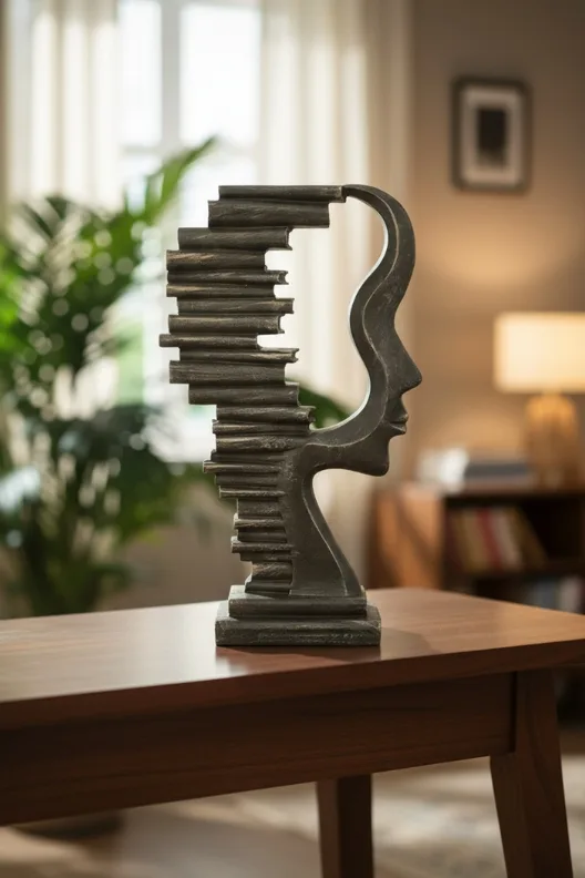 Modern Abstract Face Sculpture Showpiece for Living Room and Home Decor - Elare