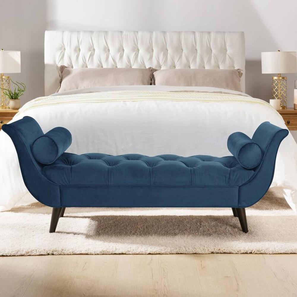 Foten 2 Ottoman with Storage Color in Navy Blue