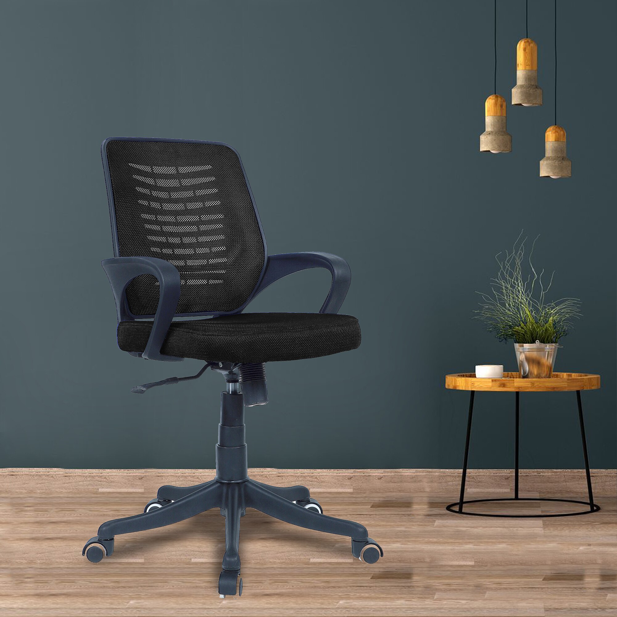 Diicea Mid Back Ergonomic Chair in Black Colour
