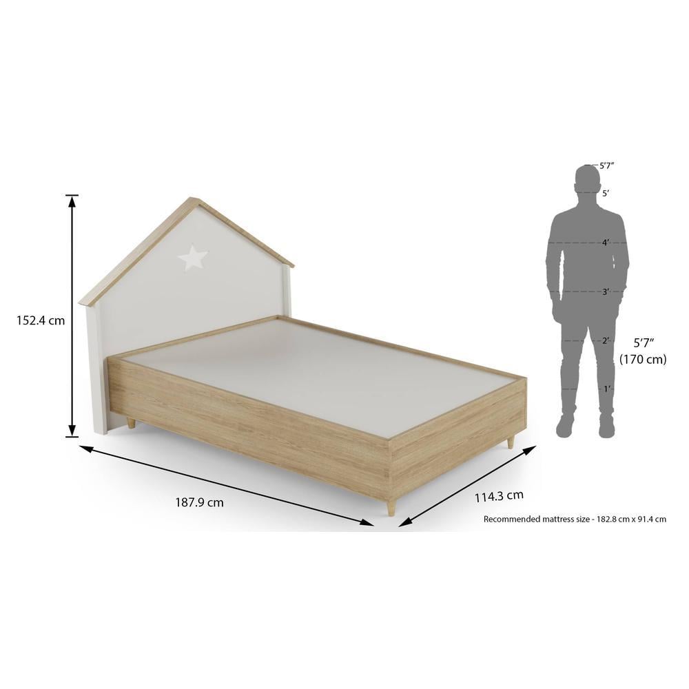 Dream House Engineered Wood Bed in Oak Colour