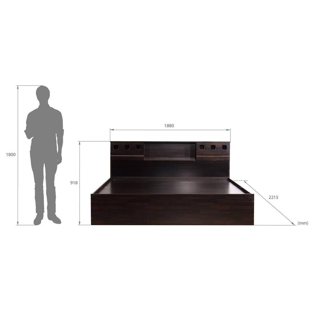 Melinoe Solid Wood King Size Drawer Storage Bed In Melamine Finish