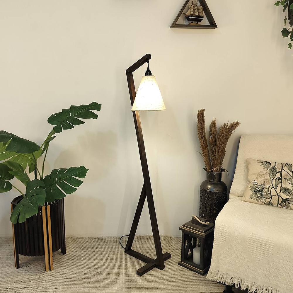 Zed Beige Jute Floor Lamp with Beige Jute Base