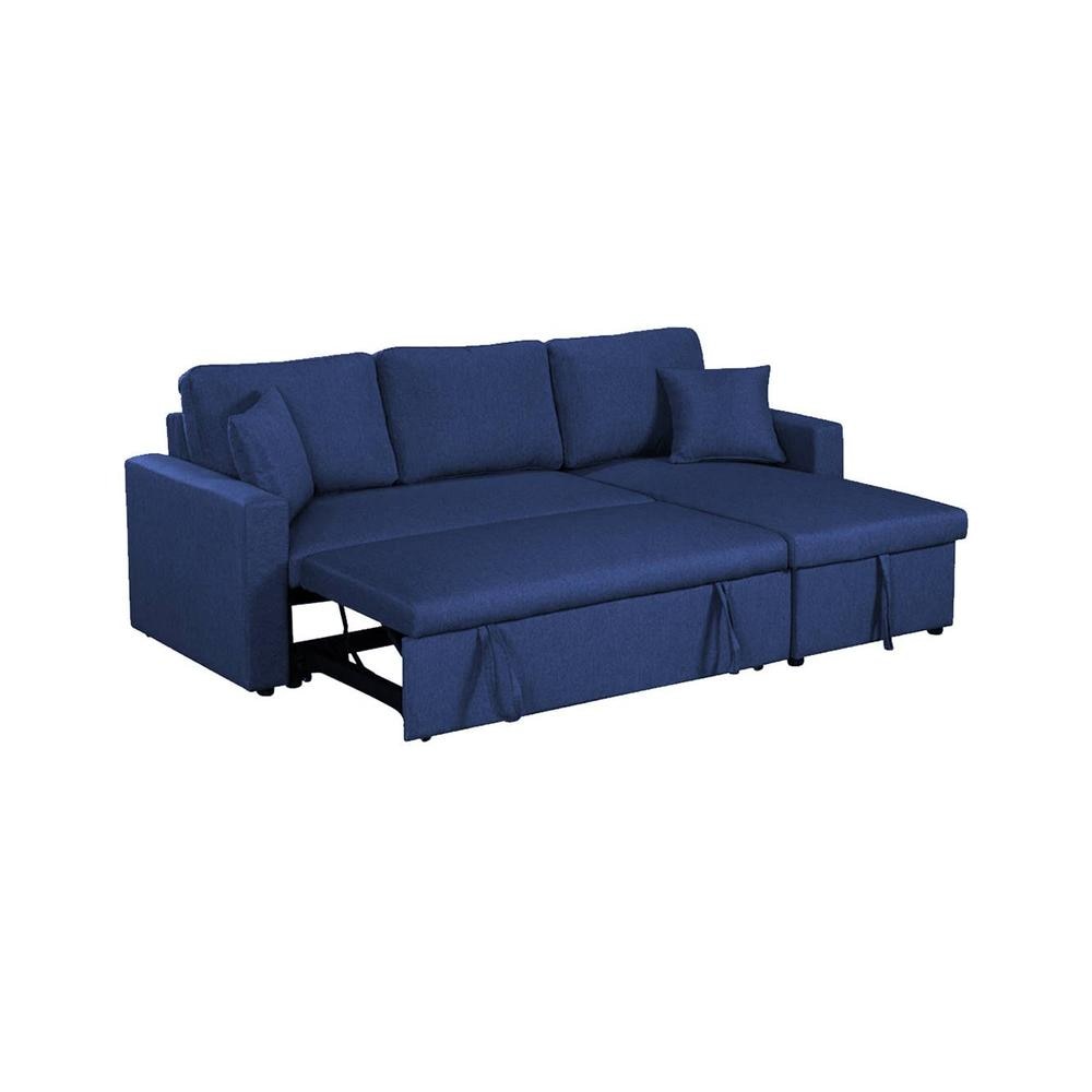 Doozy 3 Sofa cum Bed with Storage in Navy Blue Colour