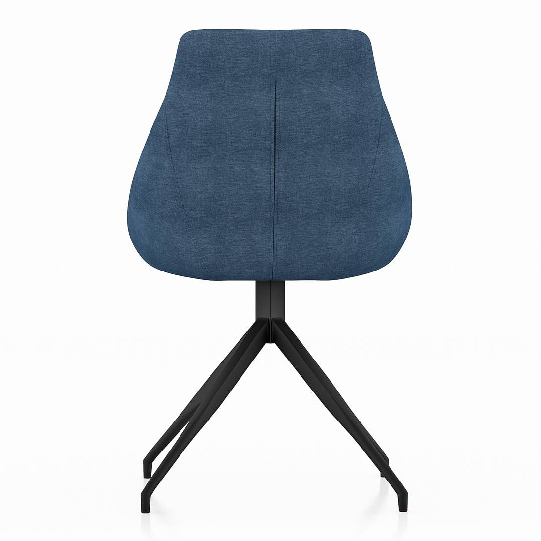 Caribu 4 To 6 Extendable Dining Table With Set Of 6 Doris Swivel Accent Chairs (Colour- Blue, Finish- White High Gloss)