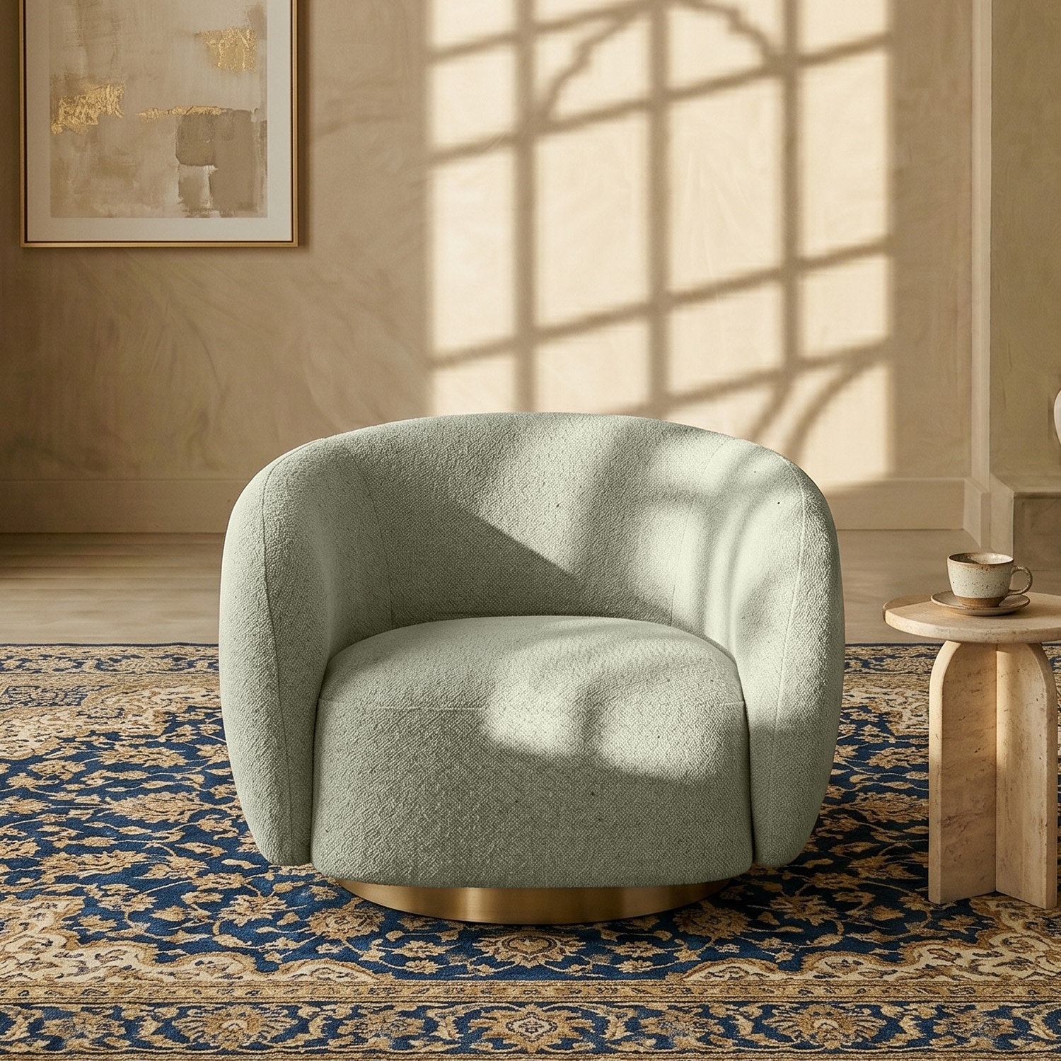 Elegantensemble Wood 1 Seater With Upholstery Non Storage Sofa In Beige Colour - Nestroots