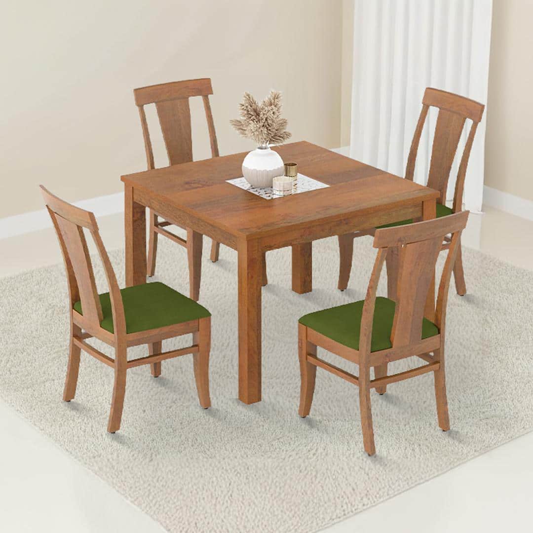Brighton Square 4 Seater Dining Table With Fabio Dining Chair Set