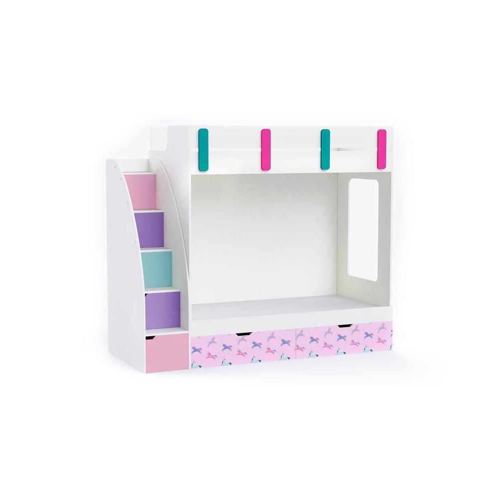 Pinwheels Bunk Bed with Storage in Oak Colour BKBB041