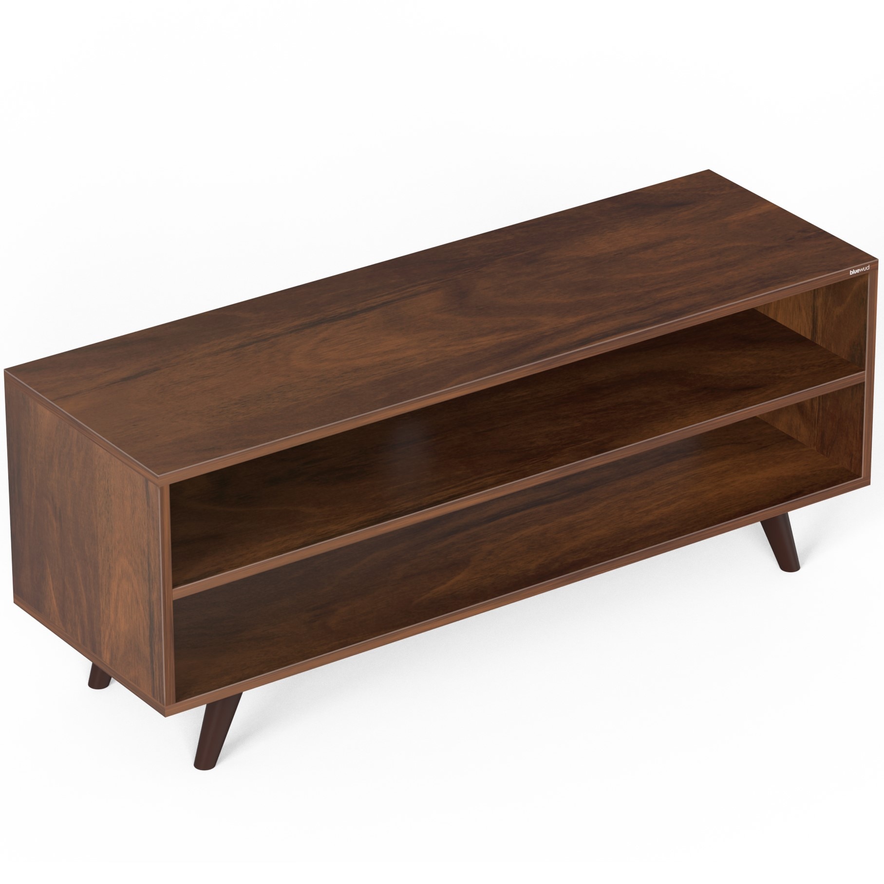 BLUEWUD Leo Engineering Wood Floor Standing TV Entertainment Unit Set Top Box Stand/TV Cabinet Panel with Shelves for Books & D�cor Display Unit Bed Living Room Upto 42 Inches (Brown Maple)