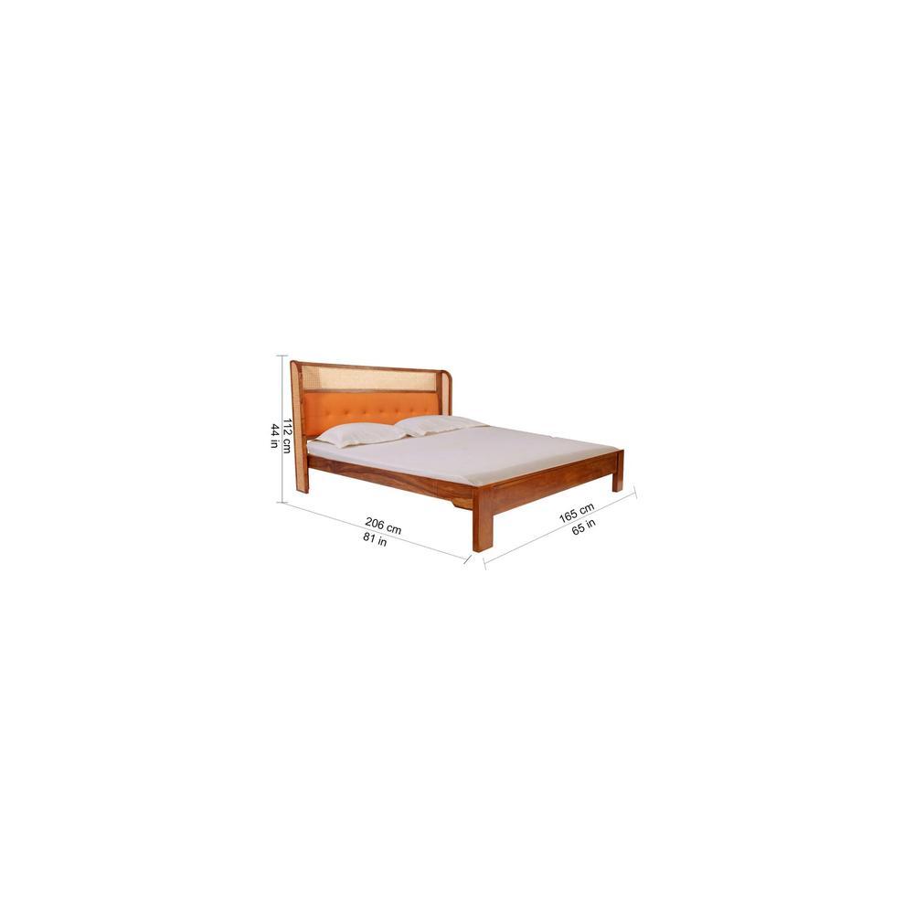 Halston Solid Wood Non Storage Bed In Provincial Teak Finish