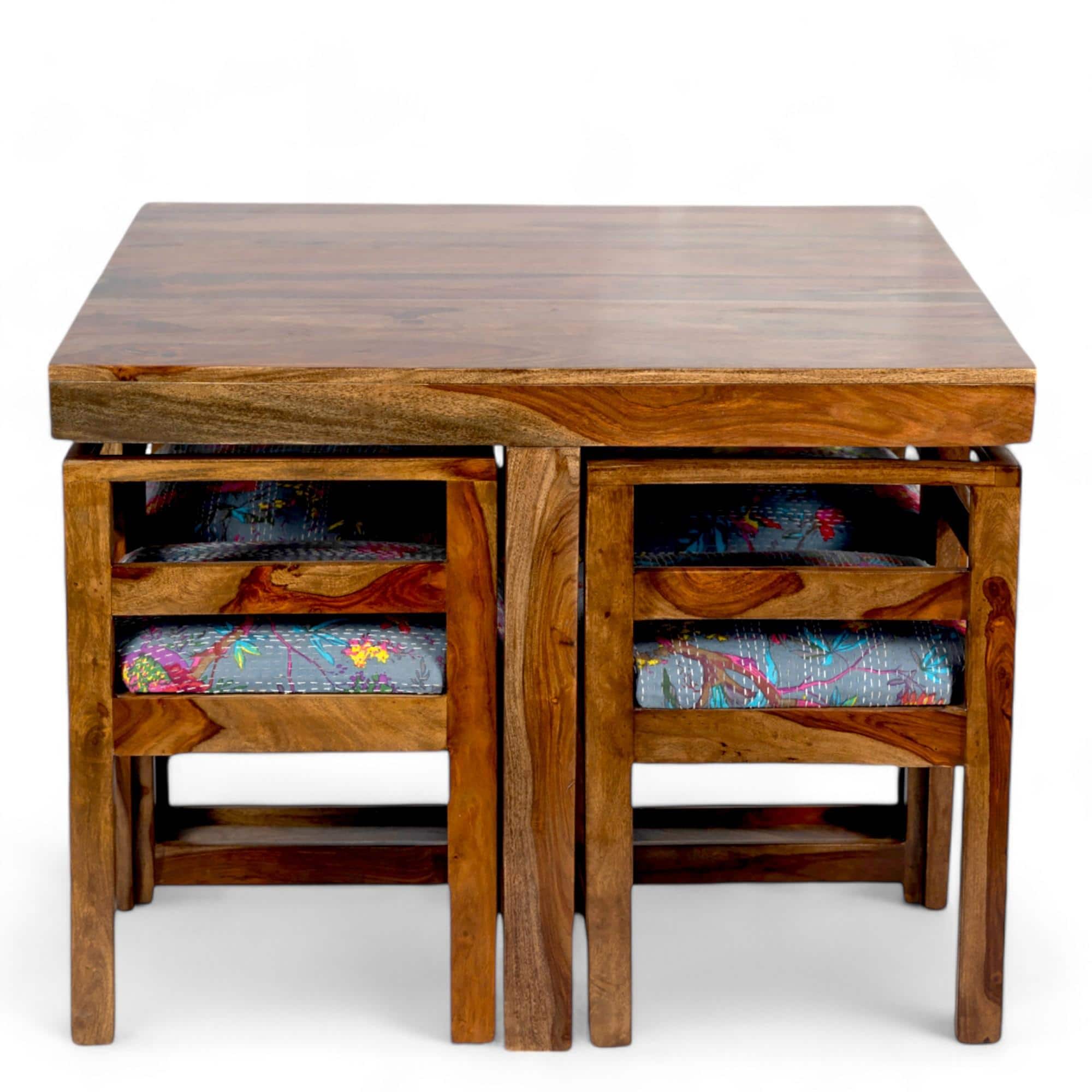 Kingston Sheesham Wood 4 seater Dining Table Set in Teak Finish