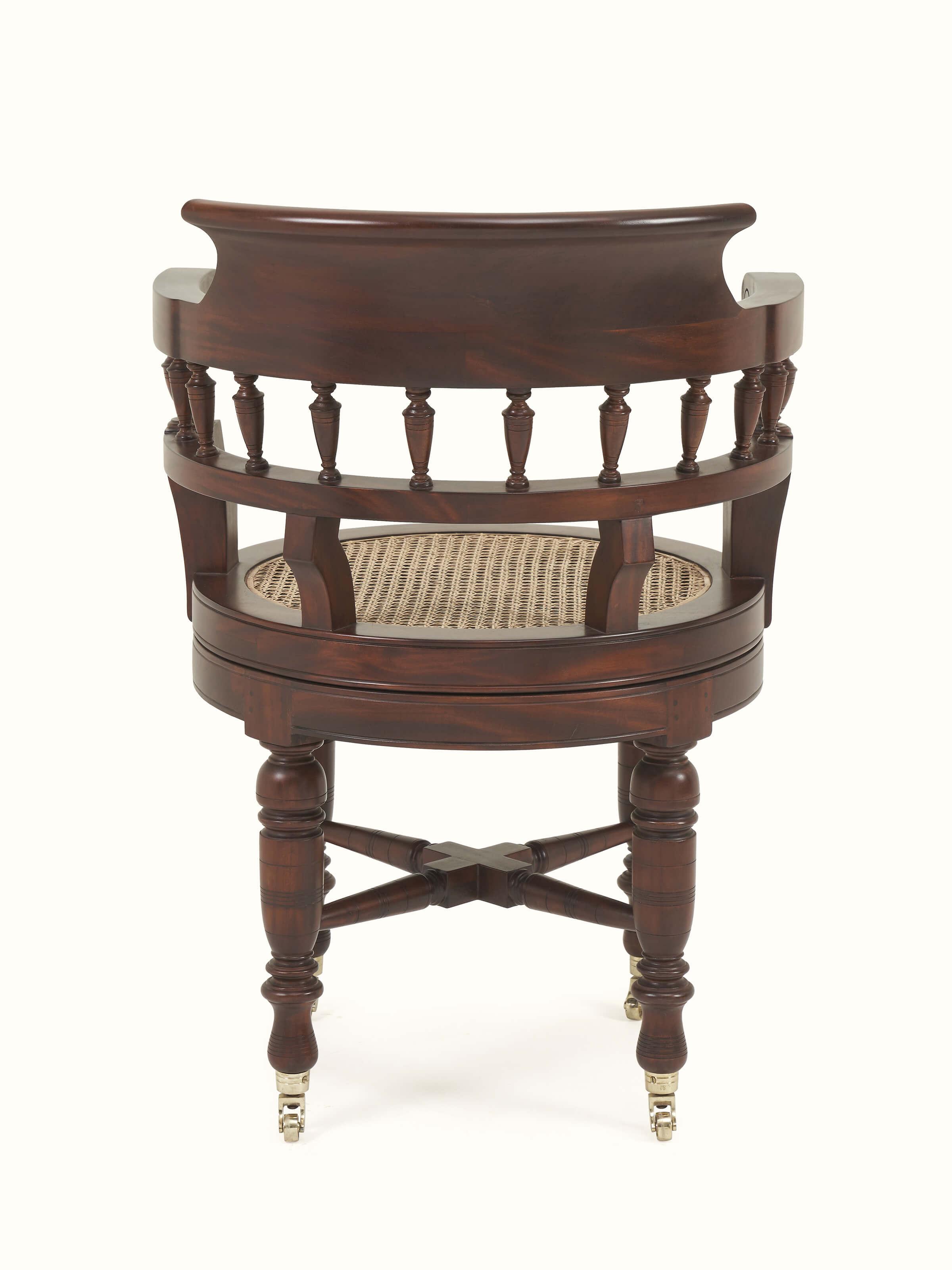 Mahagony Wood & Cane Study Chair