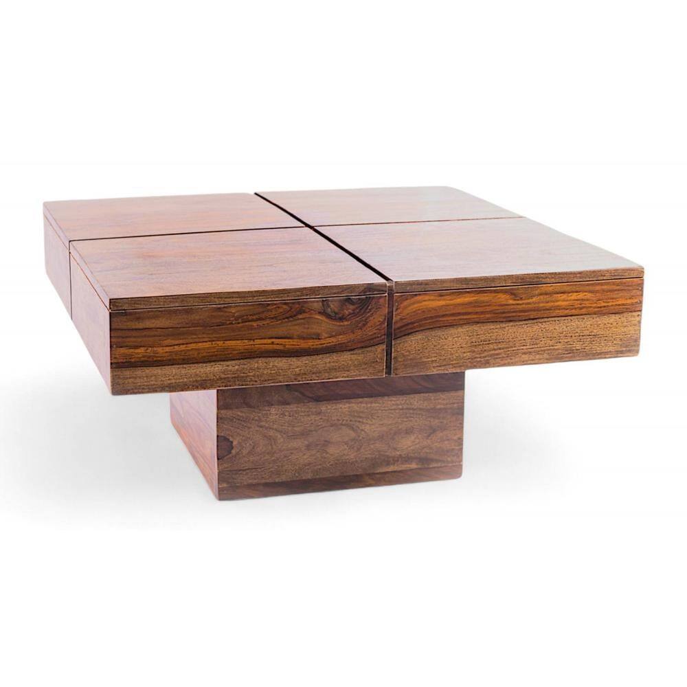Montreal Sheesham Wood Coffee Table In Teak Finish