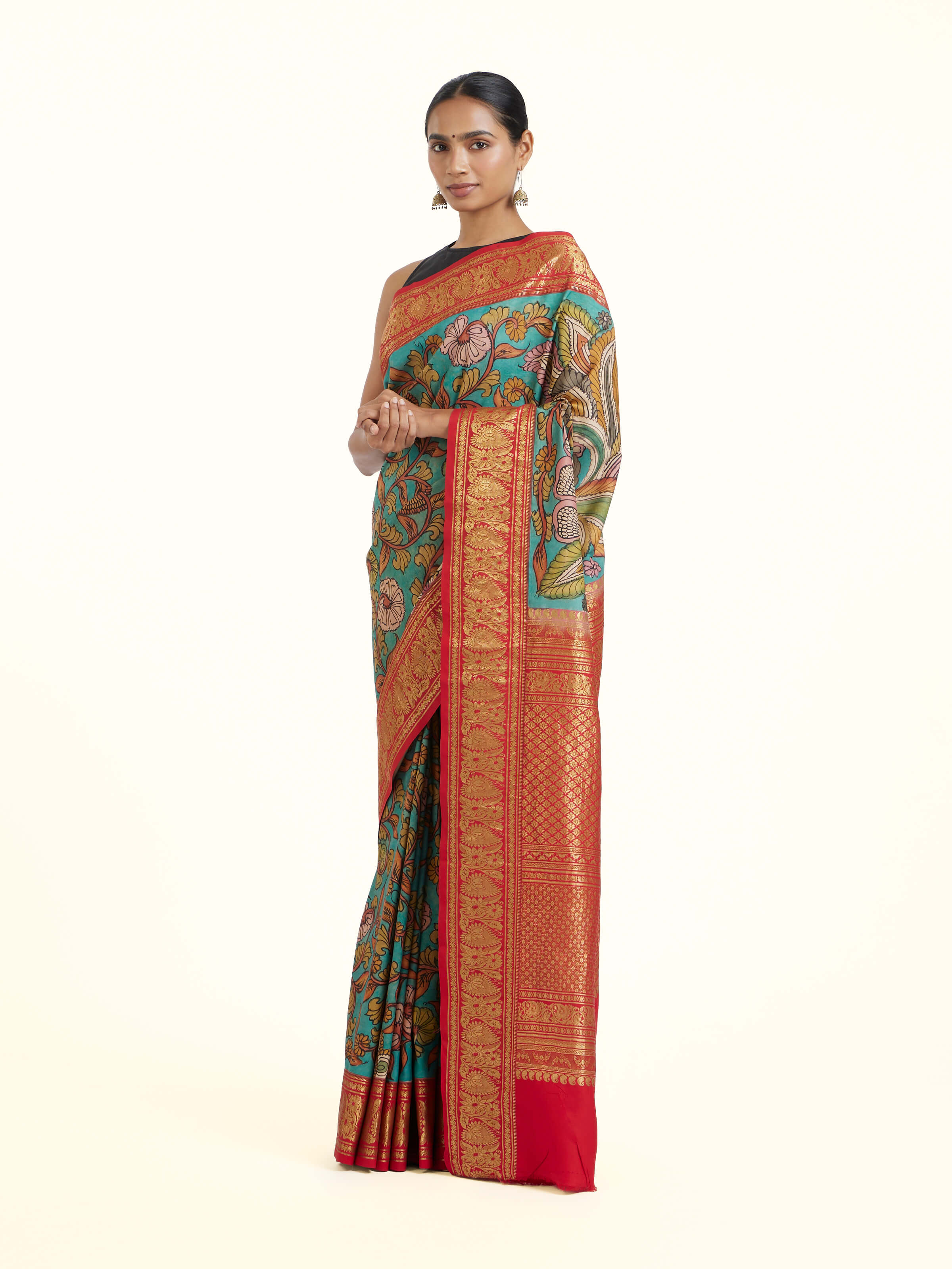 Kalamkari Kanchi Silk Saree