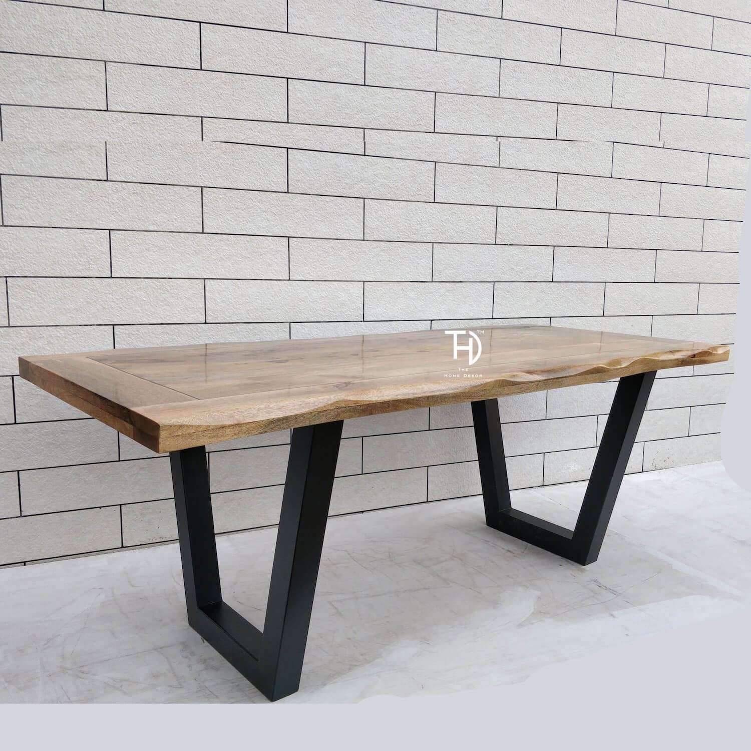 Ran Solid Wood 6 Seater Dining Table in Mango Natural Finish - The Home Dekor