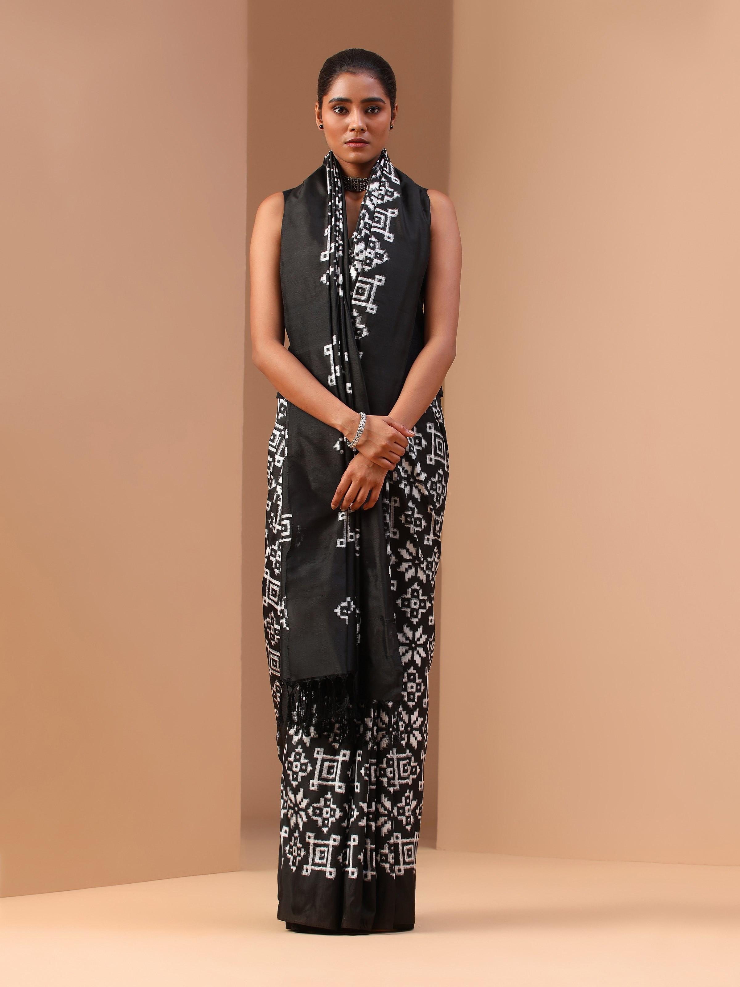 Lifestyle shot revealing the bold contrast and classic elegance.